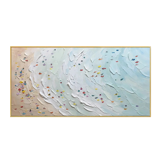 Seaside Harmony-Pastel Beach Painting