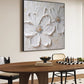 Whisper White Blossom Textured Painting
