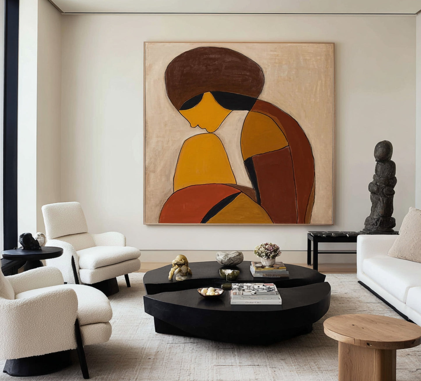 Amber Reverie Abstract Portrait Painting