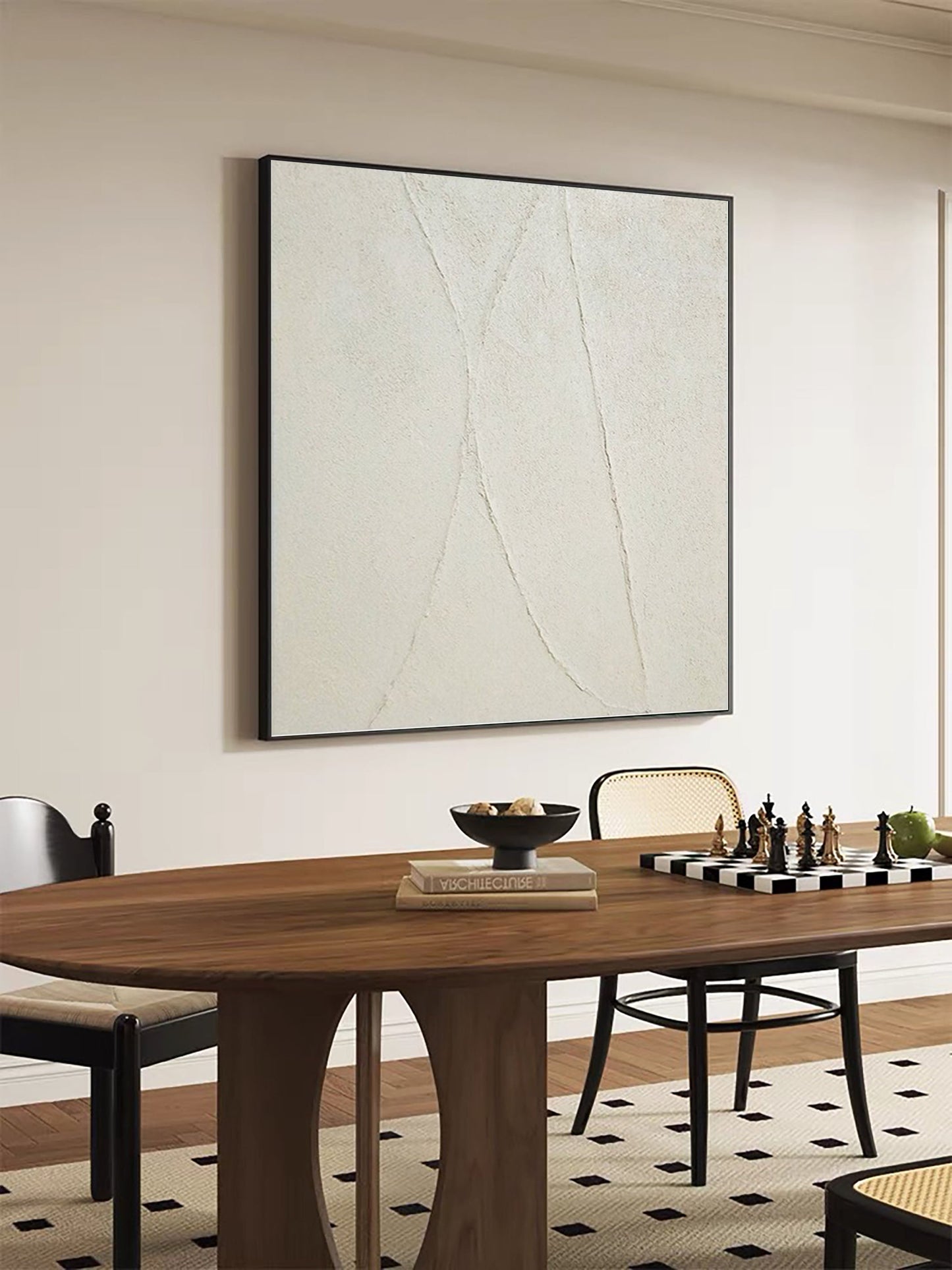 Gentle Trace Ivory Minimal Painting