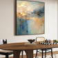 Golden Mist Blue Abstract Painting