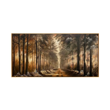 Golden Hour Forest Path Painting
