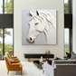 Majestic White Horse Textured Painting