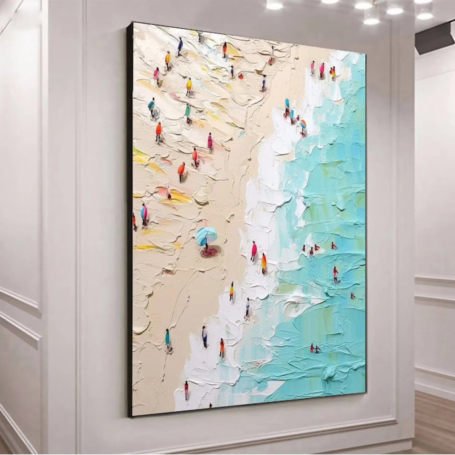 Golden Shoreline-Sunlit Beach Painting