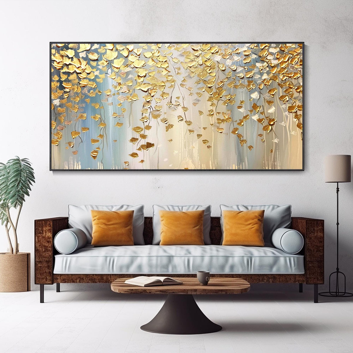 Sunlit Bough Yellow Blossom Painting
