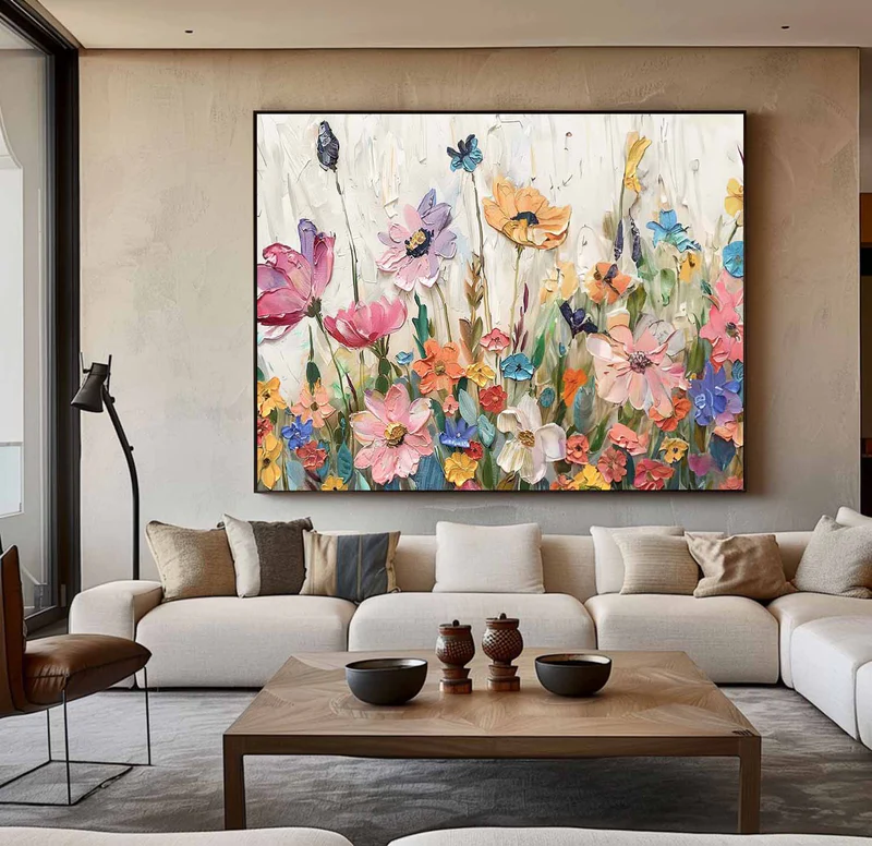 Colorful Floral Texture Painting #AR031