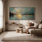 Teal Sunset Lake Abstract Painting