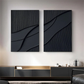 Midnight Rhythm Black Abstract Wall Art Set Set of 2