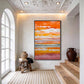 Fiery Sunset Sky Abstract Canvas Art