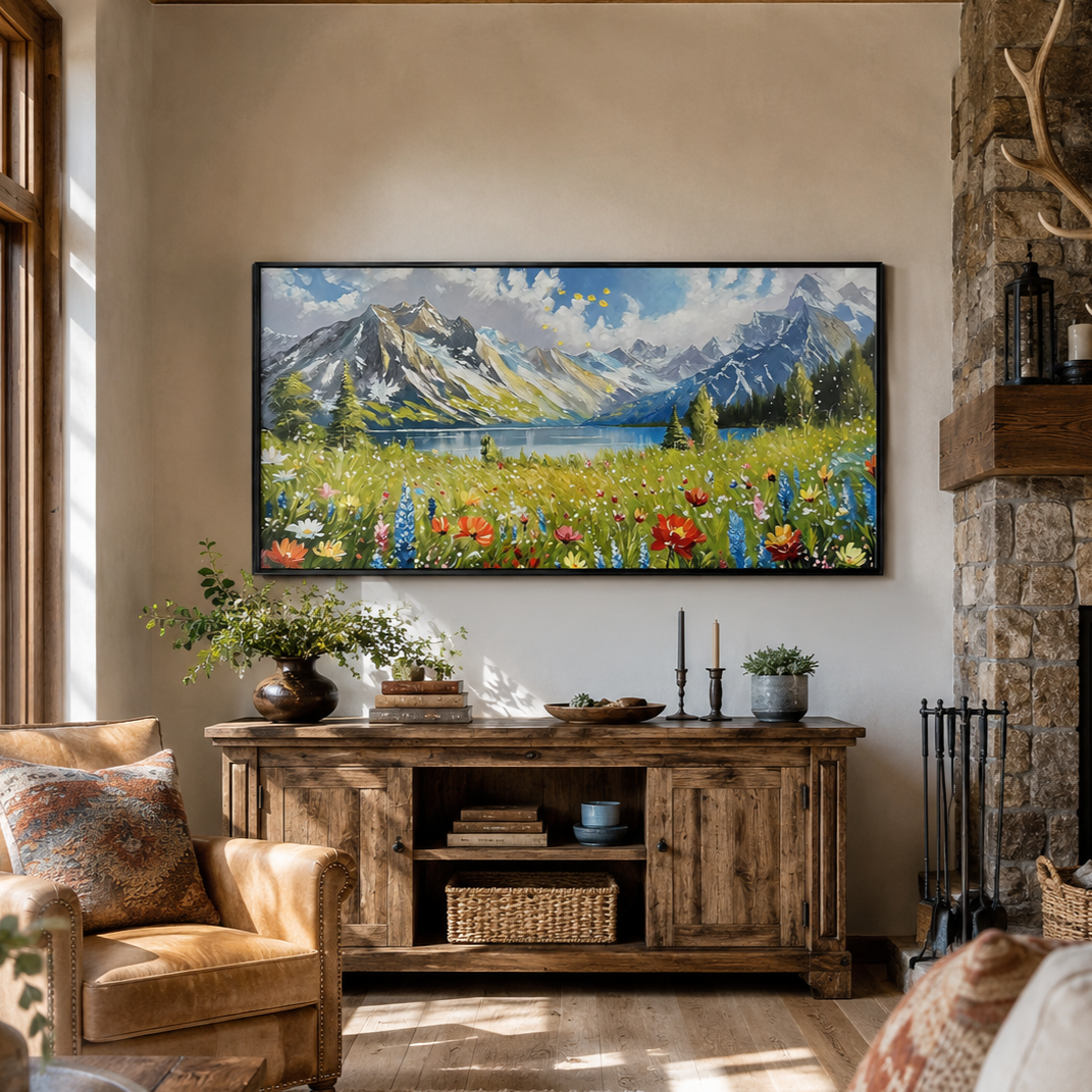 Alpine Meadow Landscape Painting