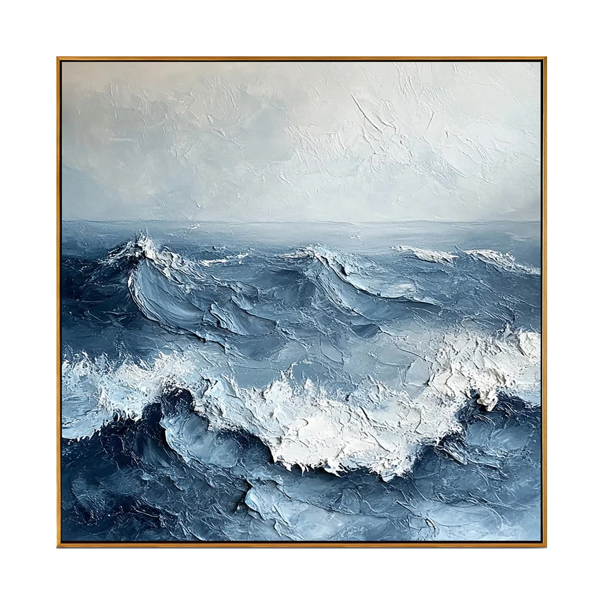 Tempest Blue Ocean Impasto Painting