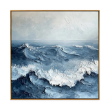 Tempest Blue Ocean Impasto Painting