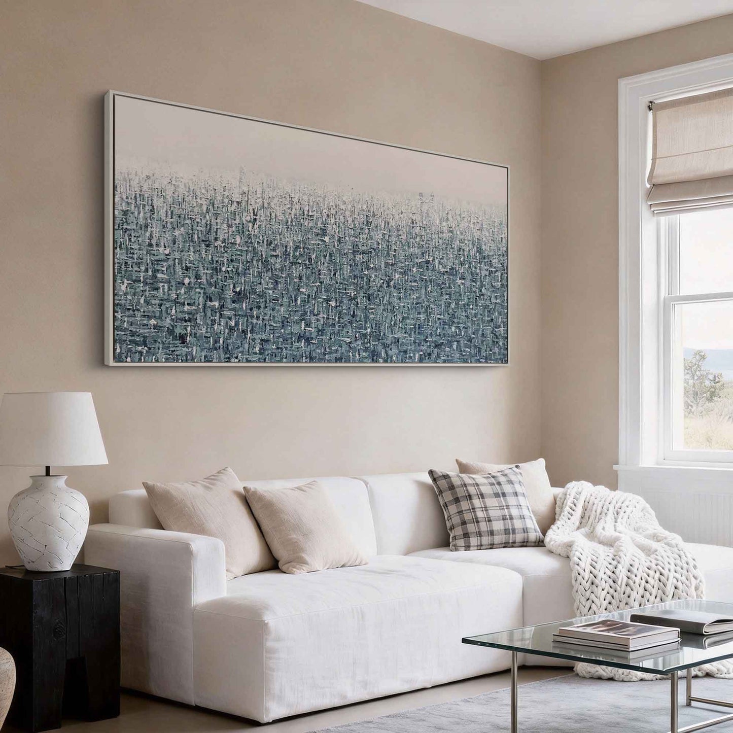 Teal Haze Abstract Painting