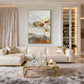 Gilded Ochre Floral Impasto Painting