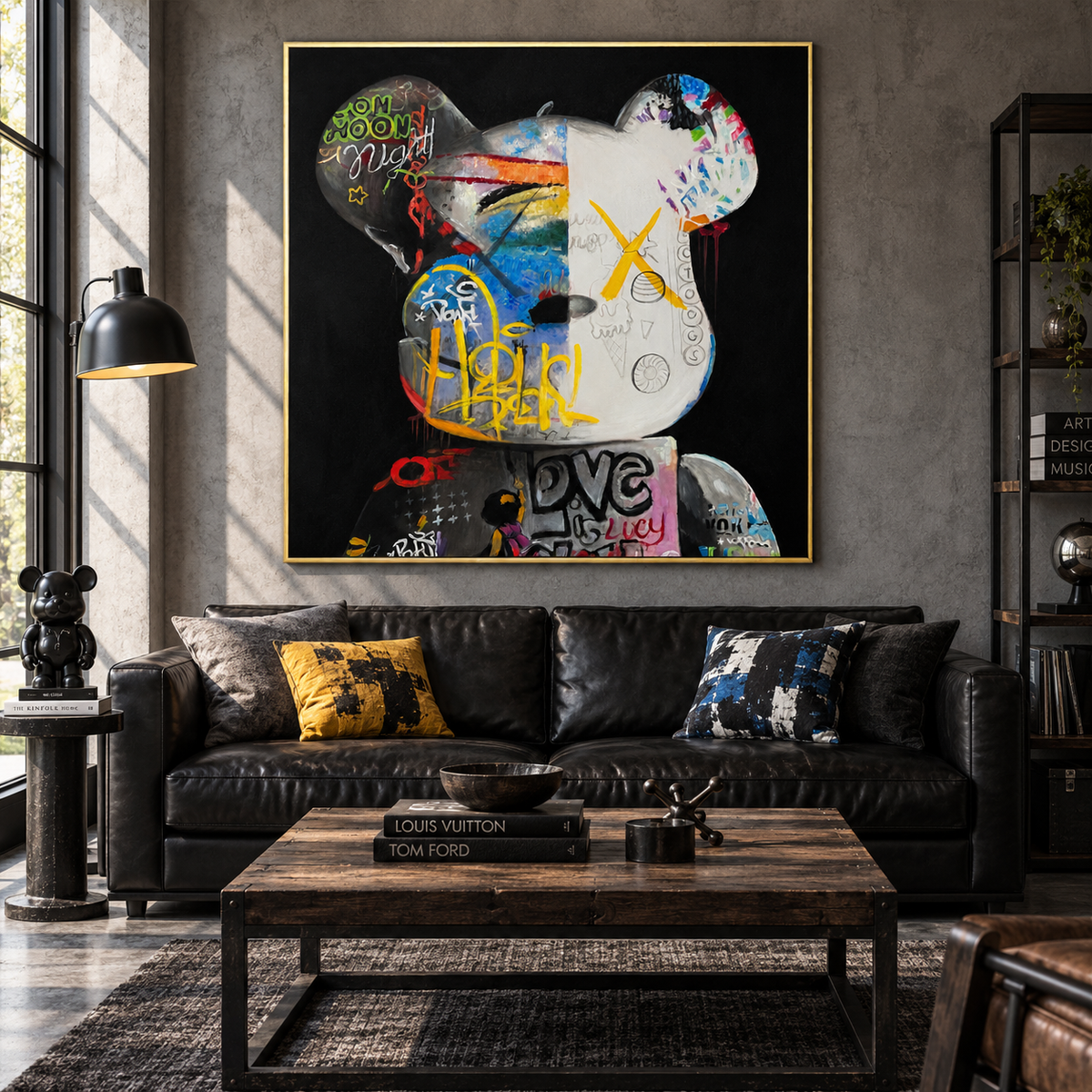Neon Mind Graffiti Abstract Portrait Painting