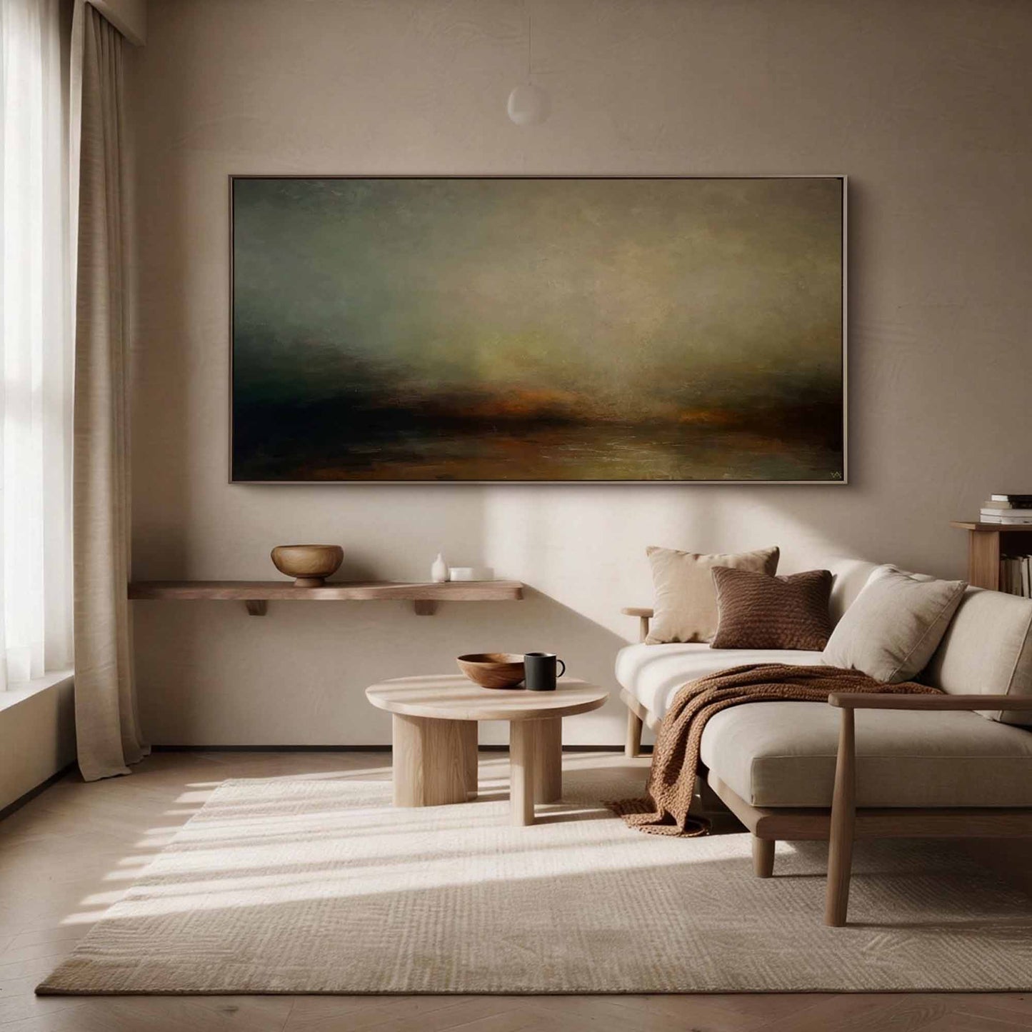 Misty Ember Horizon Abstract