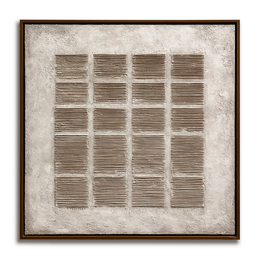 Wabi Sabi Grid Relief Art #ART90
