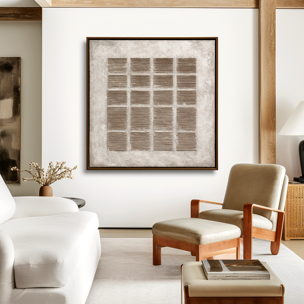 Wabi Sabi Grid Relief Art #ART90