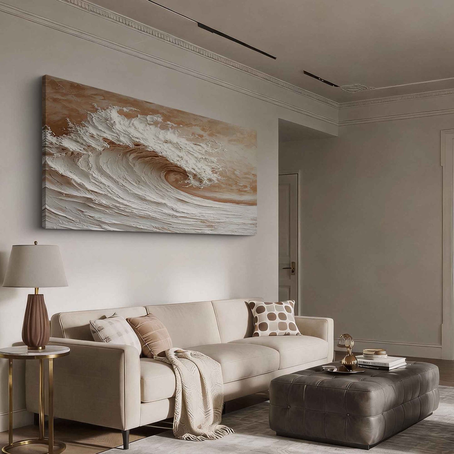Sunlit Surf Wave Painting