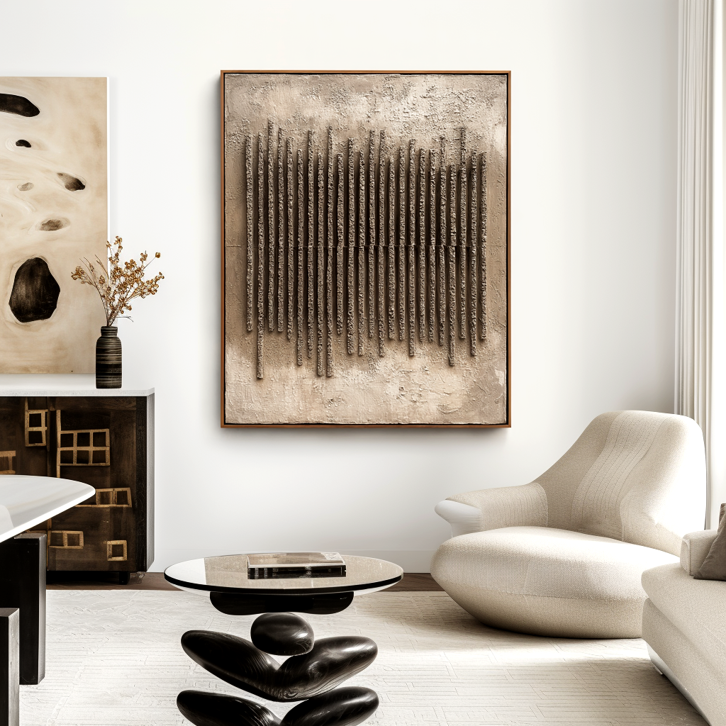 Wabi Sabi Vertical Relief Painting #ART92