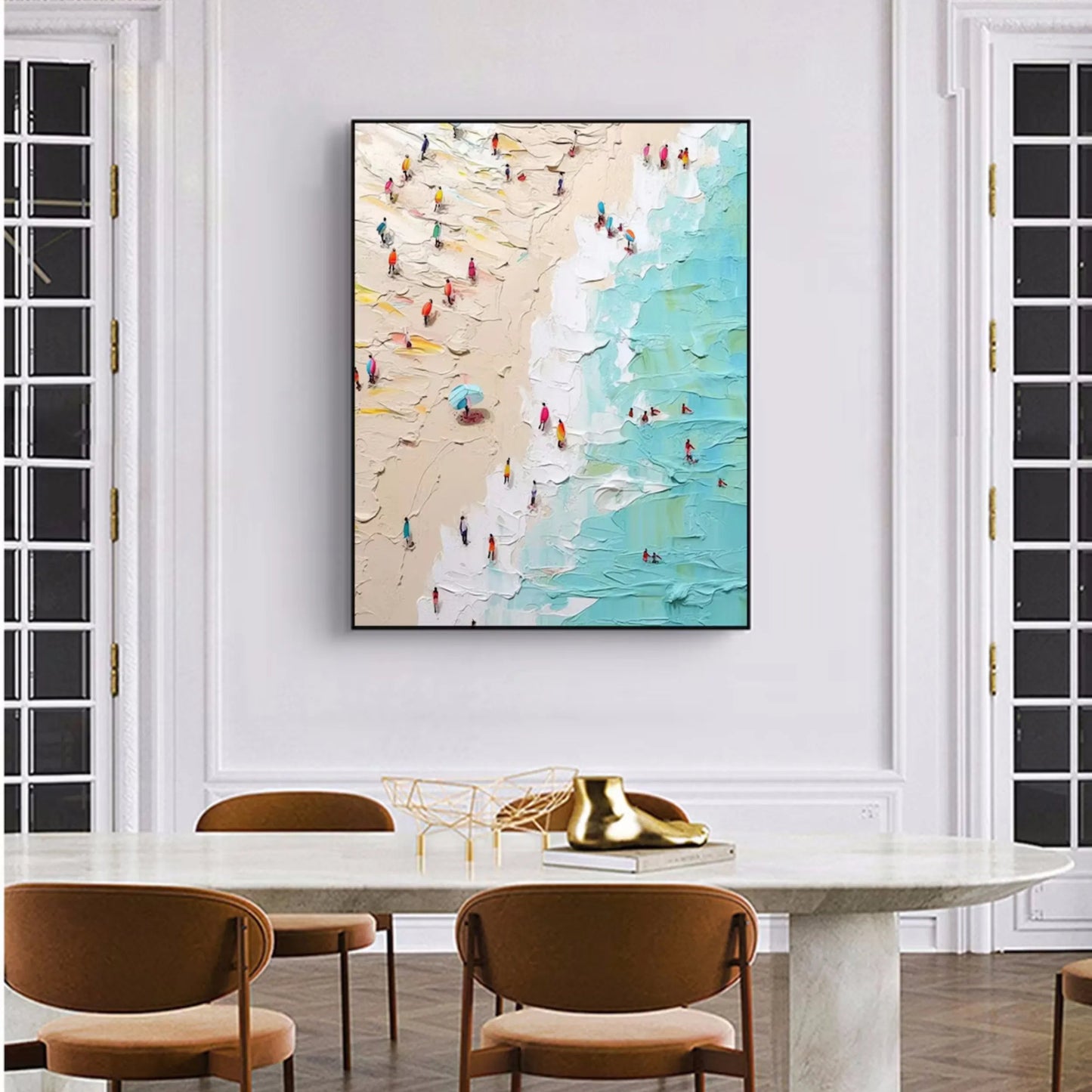 Golden Shoreline-Sunlit Beach Painting