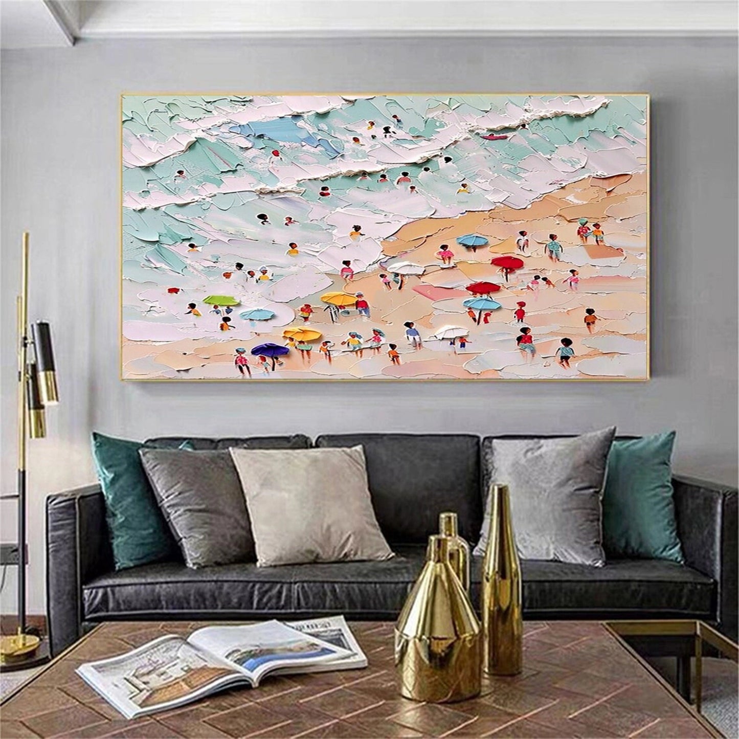 Pastel Waves-Summer Beach Painting