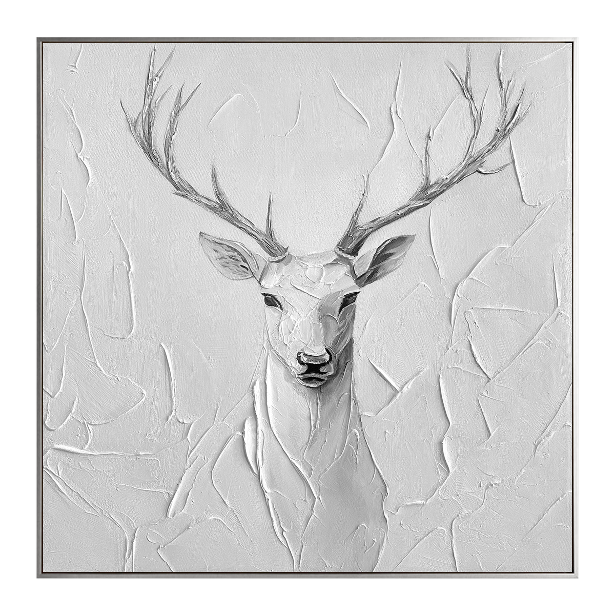 Silent Grace Deer Textured Painting #AR013