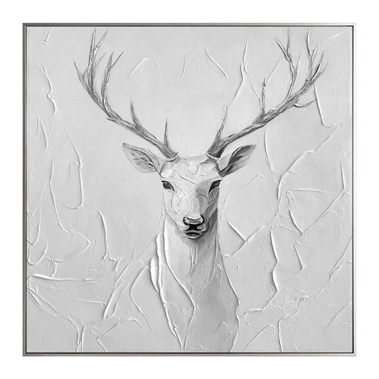 Silent Grace Deer Textured Painting #AR013