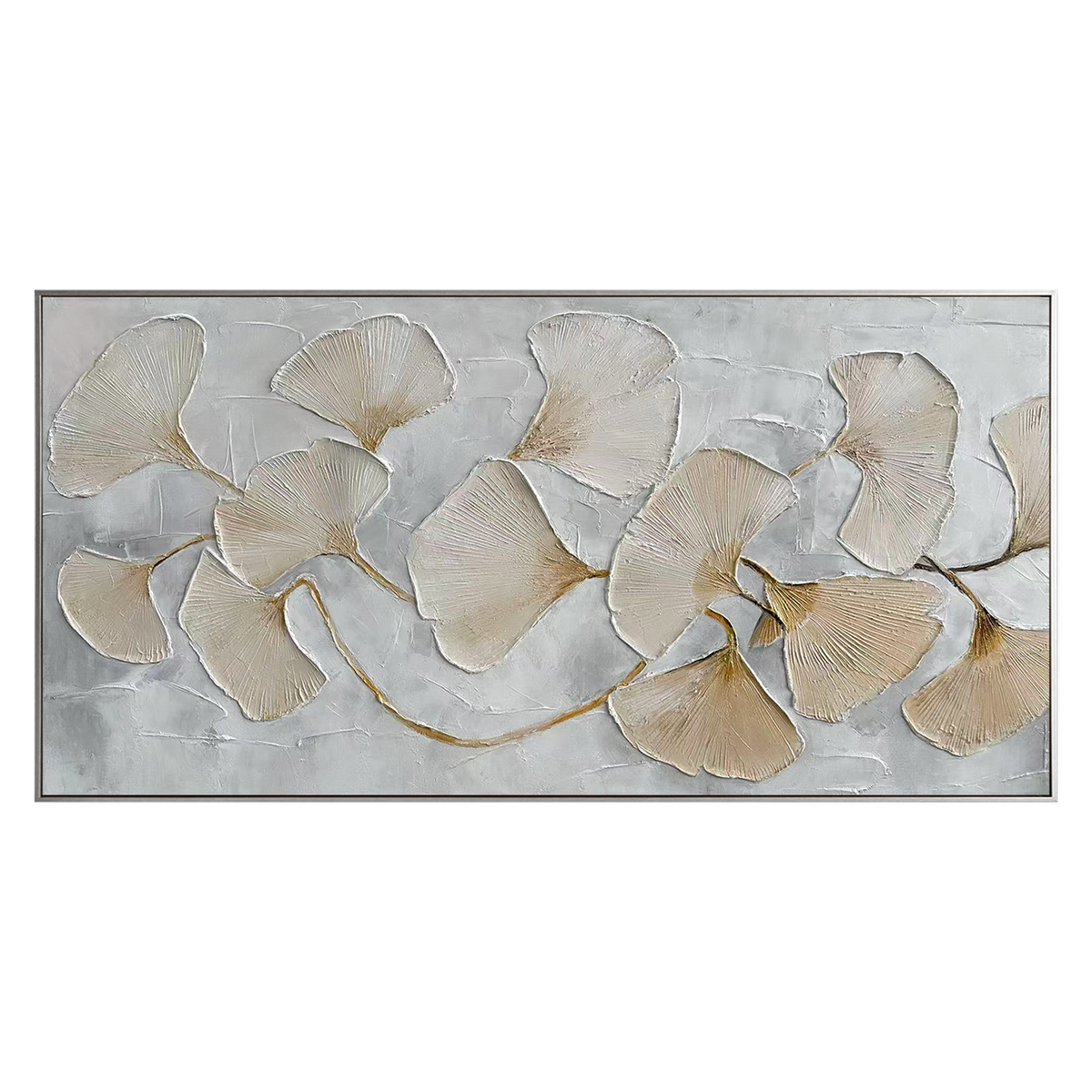 Golden Harmony Ginkgo Leaf Painting
