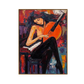 Melody in Red Musician Canvas Art