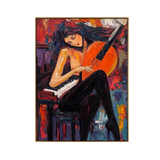 Melody in Red Musician Canvas Art