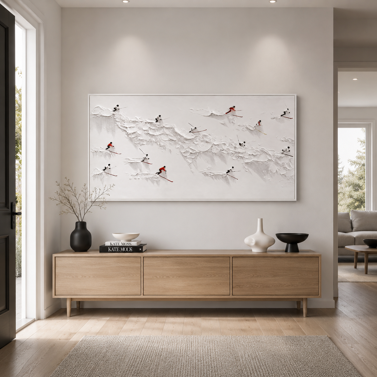 Alpine Skiers 3D Textured Painting