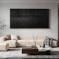 Deep Black Two-Tier Textured Canvas Art