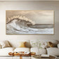 Golden Tide-Beige Ocean Wave Painting