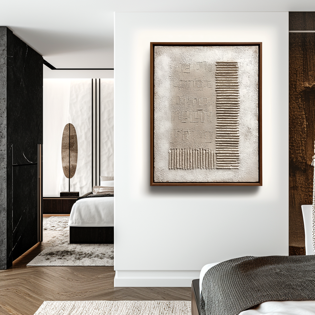 Wabi Sabi Geometric Relief Art #ART95