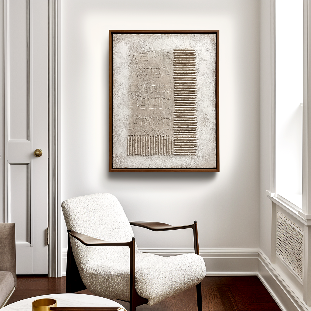 Wabi Sabi Geometric Relief Art #ART95