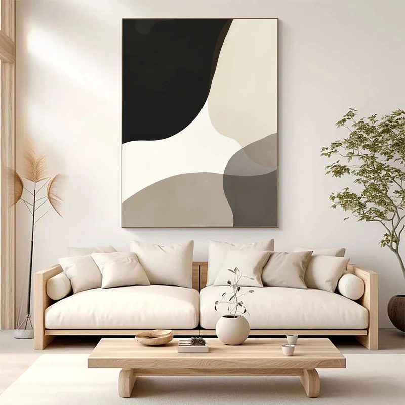 Soft Contour Neutral Abstract Painting