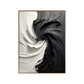 Monochrome Vortex 3D Impasto Abstract Painting