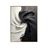 Monochrome Vortex 3D Impasto Abstract Painting