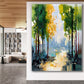 Sunlit City Walkway Impasto Canvas Art