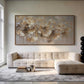 Gilded Ginkgo Branch Abstract Painting