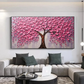 Pink Sakura Tree Textured Painting