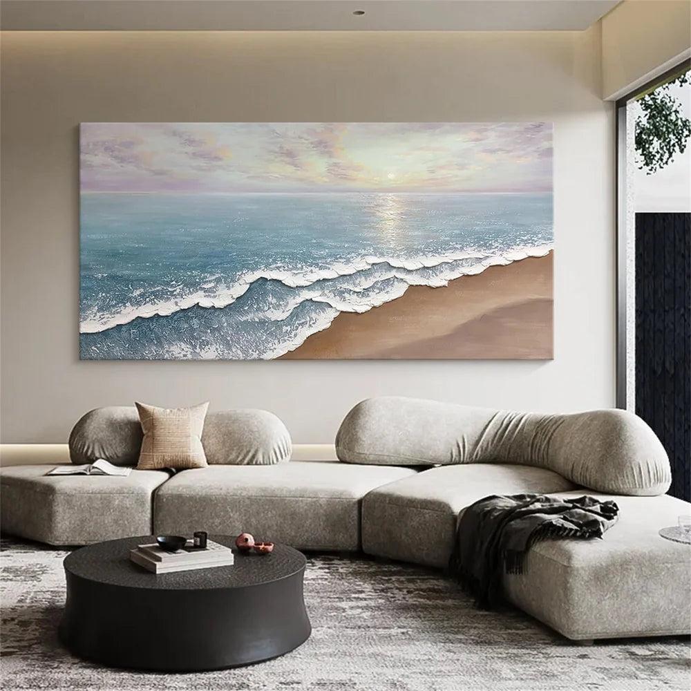 Golden Horizon-Beach Waves Painting