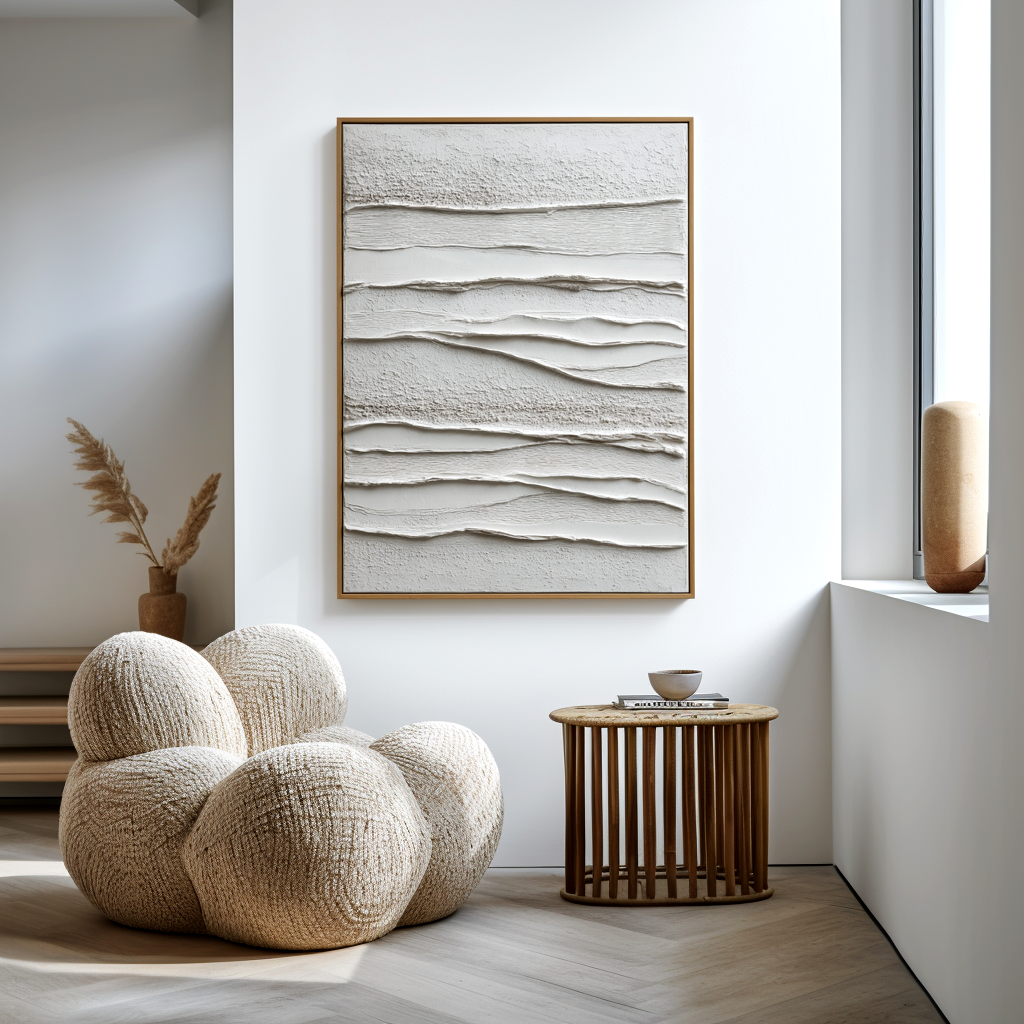 White Wabi Sabi Textured Painting #ART98