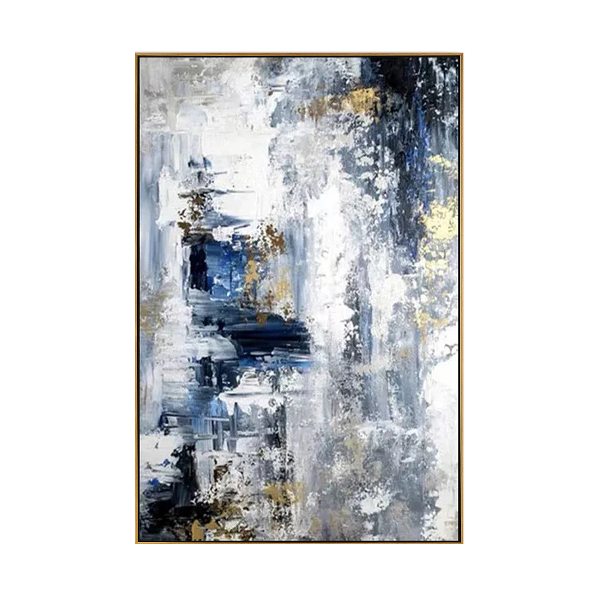 Blue Gold Glimpse Abstract Canvas Art