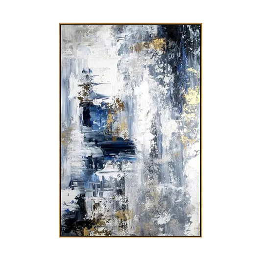 Blue Gold Glimpse Abstract Canvas Art