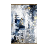 Blue Gold Glimpse Abstract Canvas Art