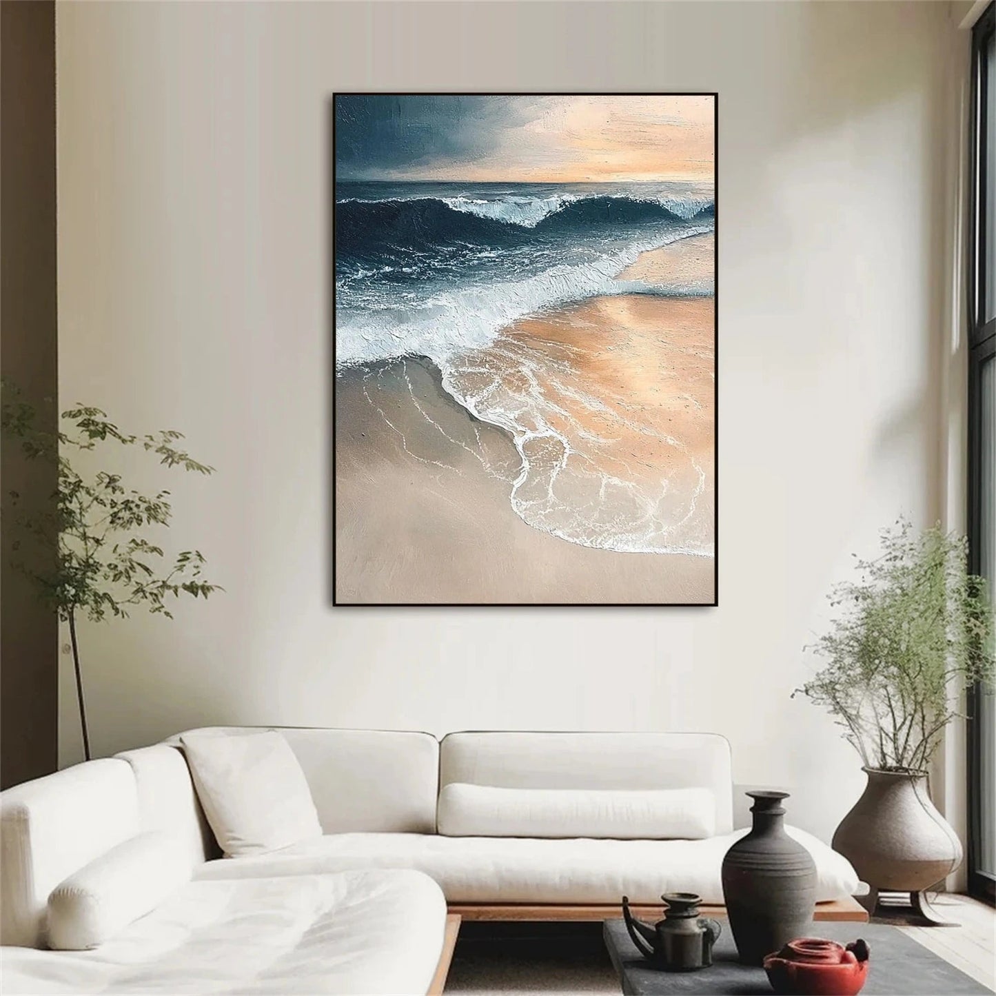 Sunset Tide-Warm Beach Painting