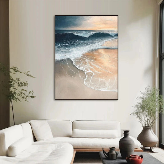 Sunset Tide-Warm Beach Painting