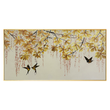 Birds and Vine Textured Painting